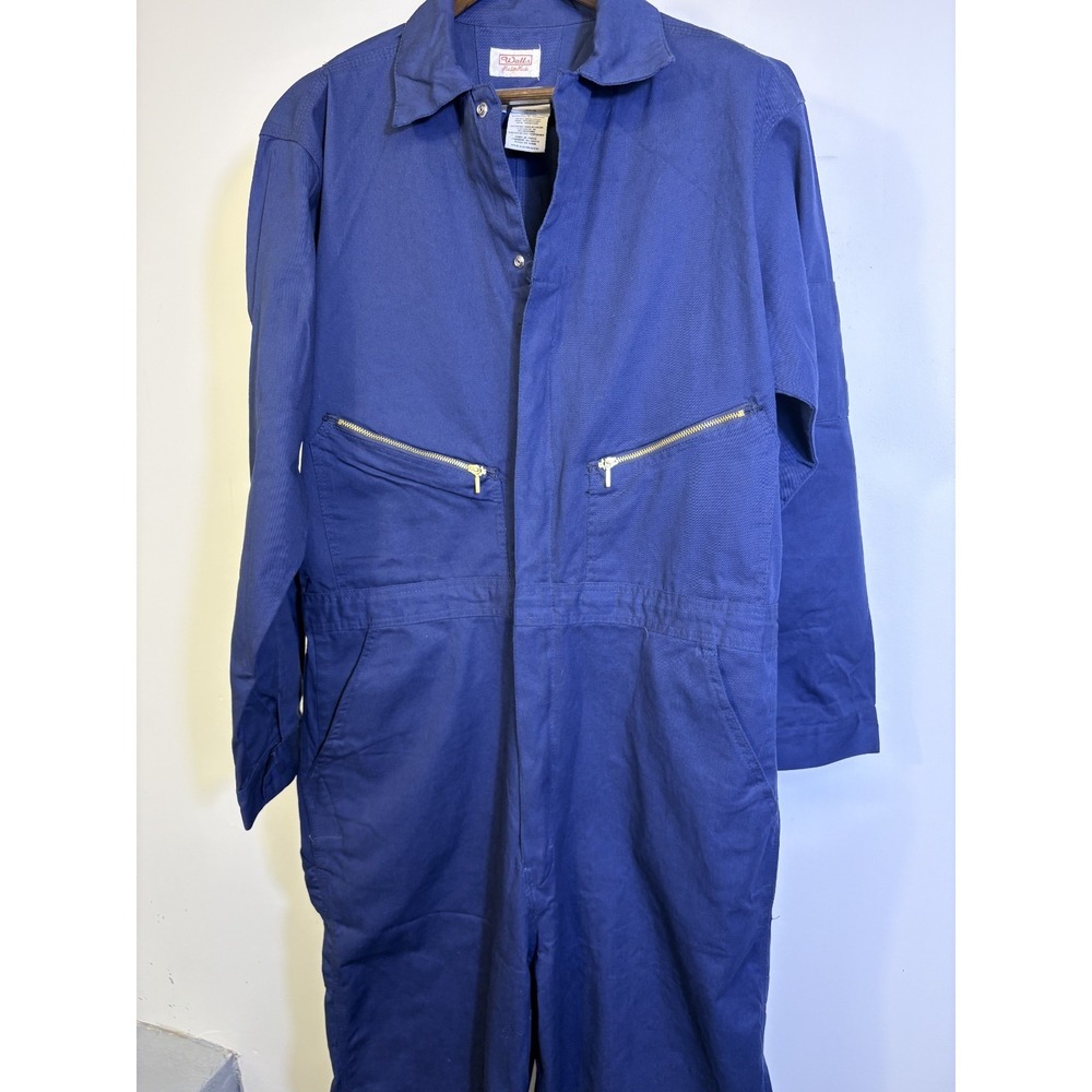 Walls Master Made Mens 46 X-Tall Blue Coveralls Utility Workwear Jumpsuit EUC‎